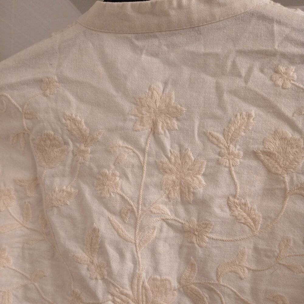 ZARA Embroidered Cream Jacket - Picture 3 of 12